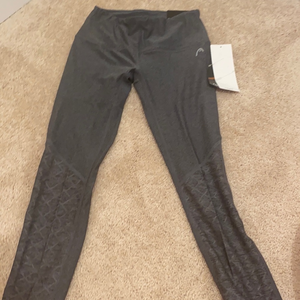 HEAD Girls Grey Dri-Motion Leggings (L 10)